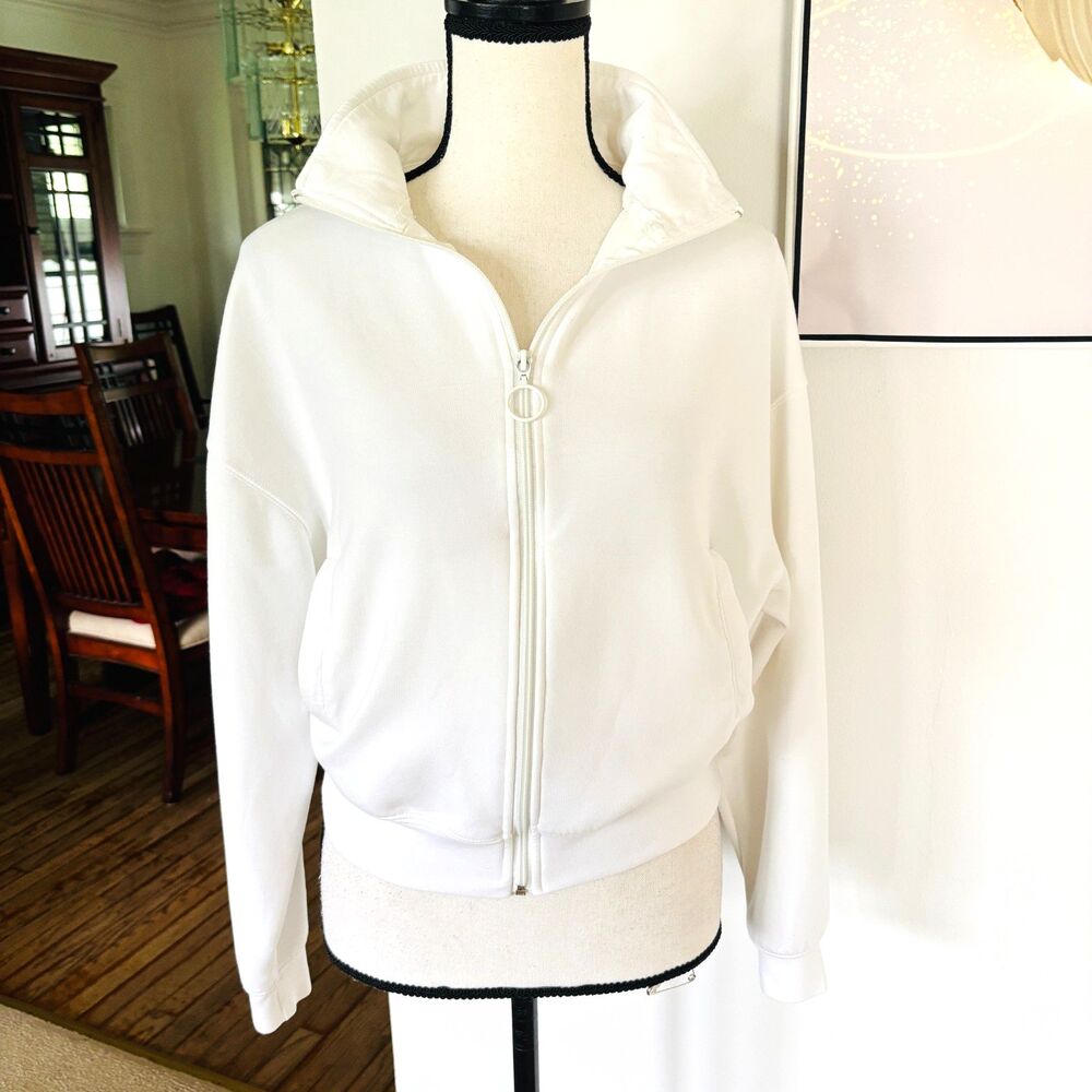 Better Together White Zip Up Sweatshirt Women's Sz Small